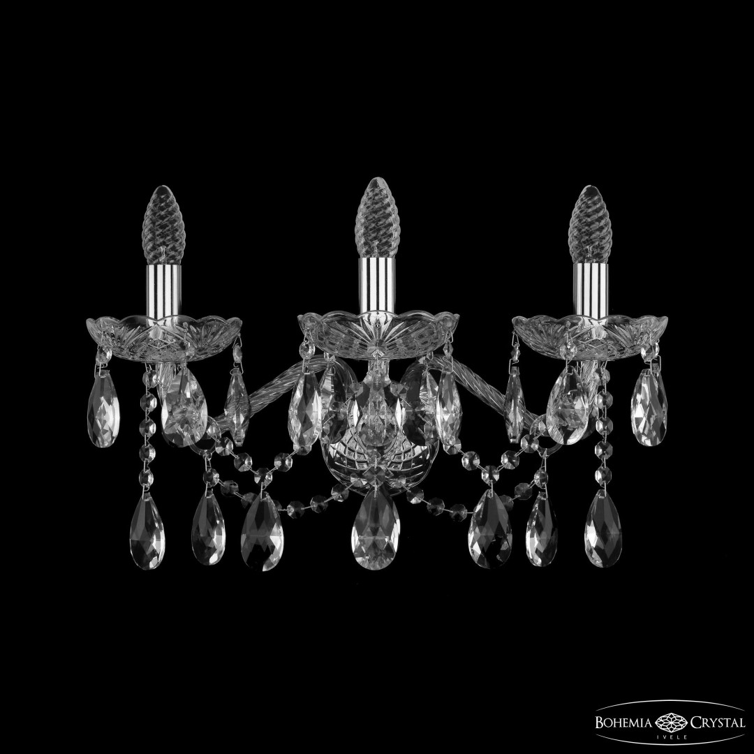 Бра хрустальные 1413B/3/200/XL Ni Bohemia Ivele Crystal