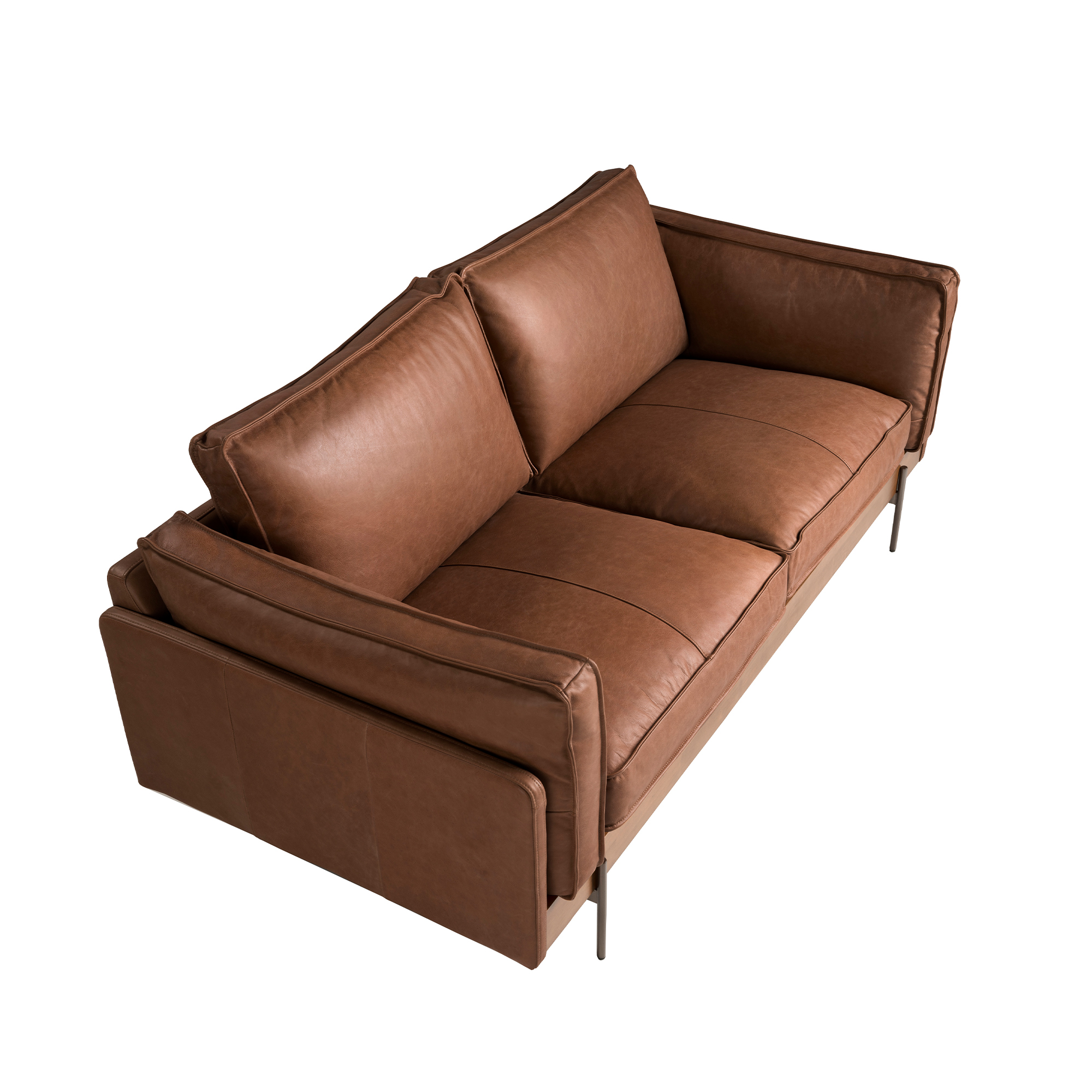 Диван 2-местный 6222 SL из табачно-коричневой кожи Angel Cerda
