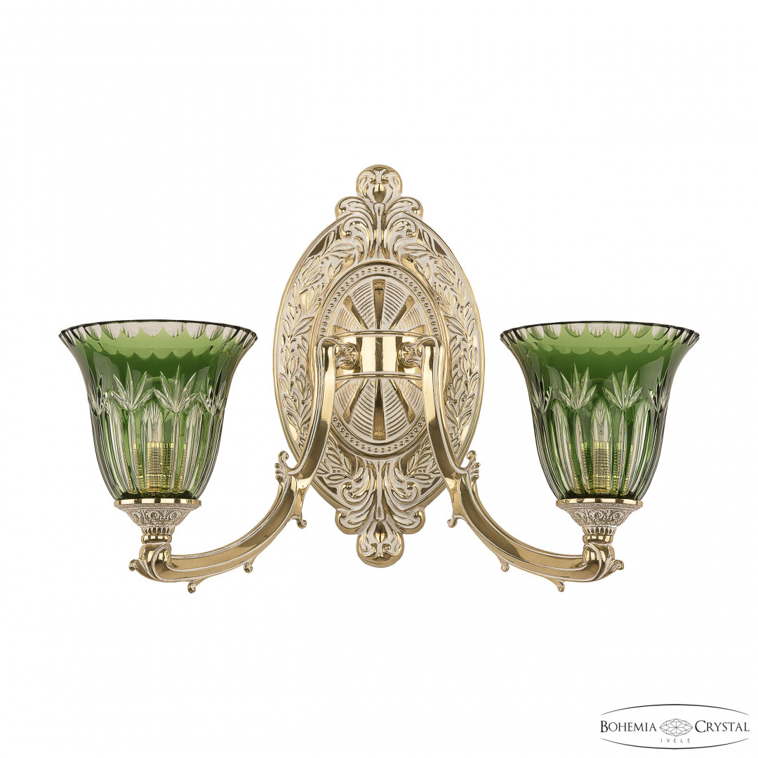 Бра бронзовые с хрусталём 7211B12/2/210 GW P2 U Clear-Green/H-1I