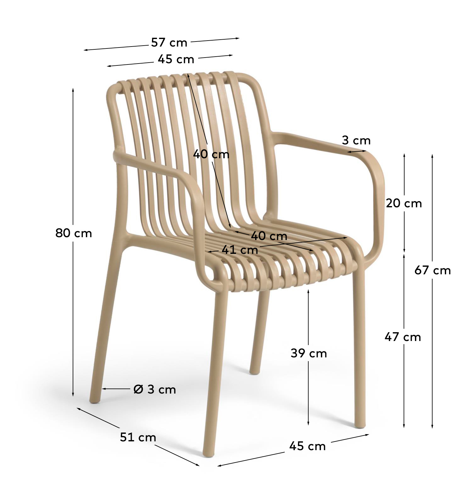 Садовый стул Isabellini в бежевом цвете La Forma 97764