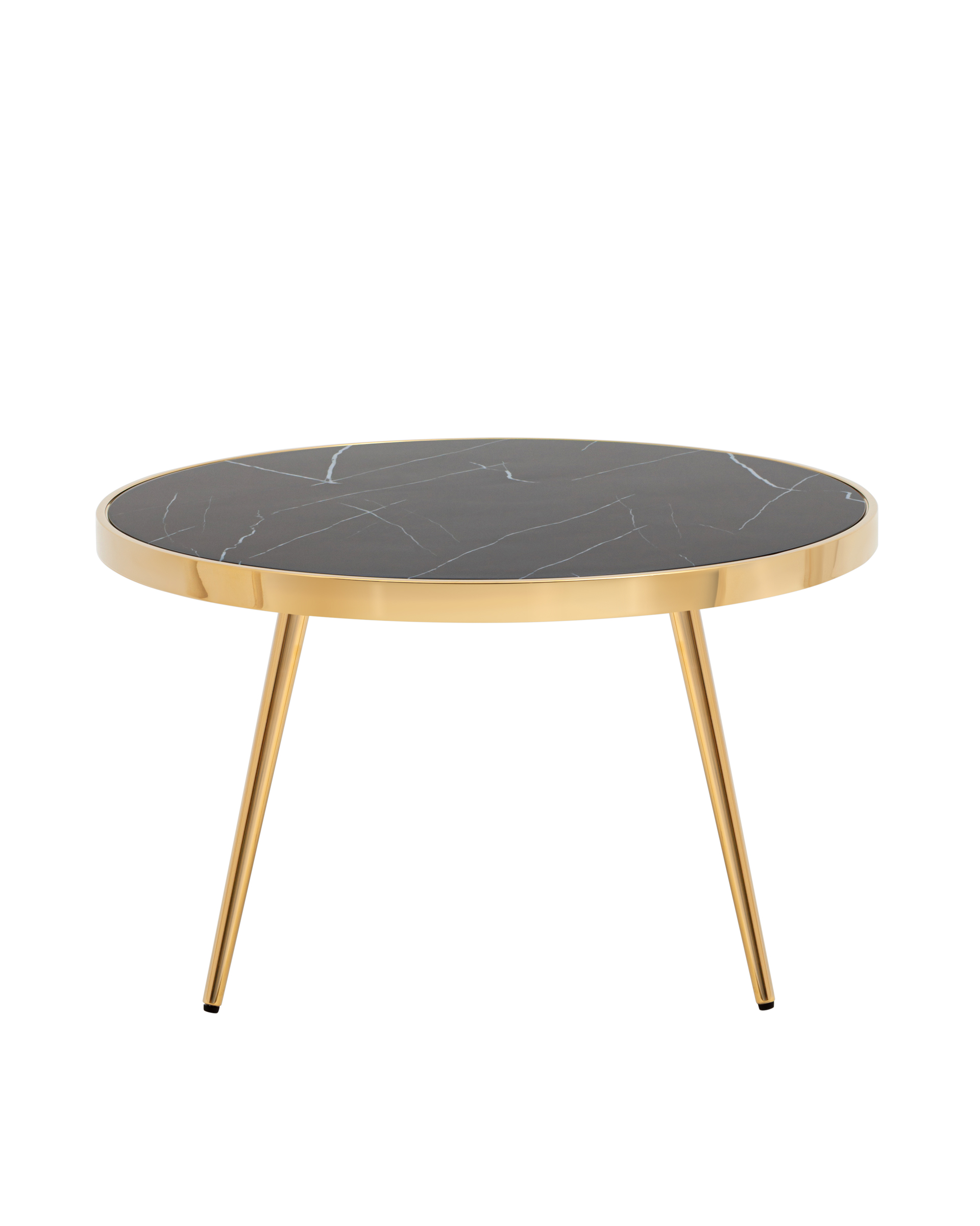 Журнальный столик Гелиос 80*80 стекло черный мрамор сталь золото Stool Group