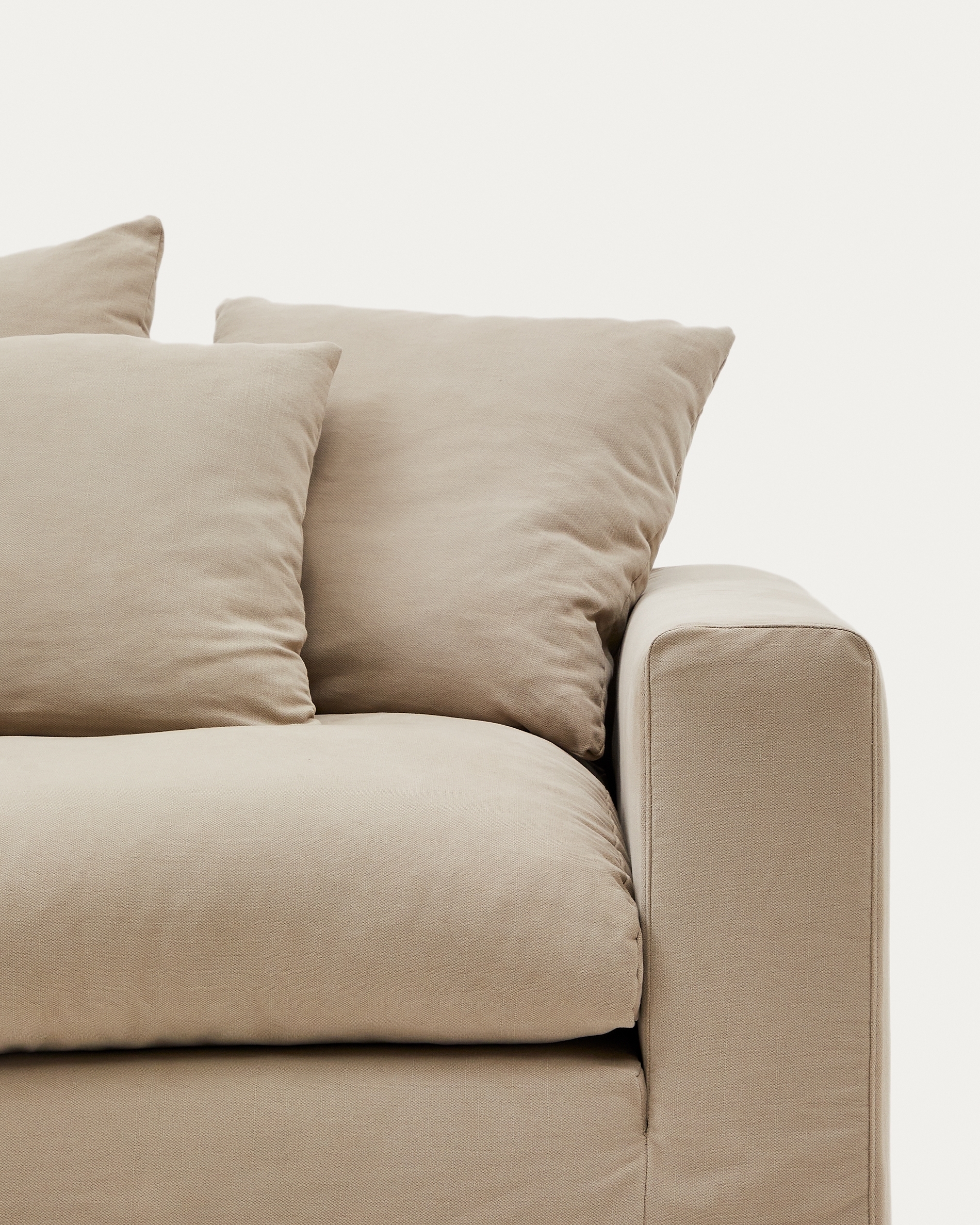 Nora Диван 3-х местный со съемным чехлом серо-коричневый из льна и хлопка La Forma (ex Julia Grup)