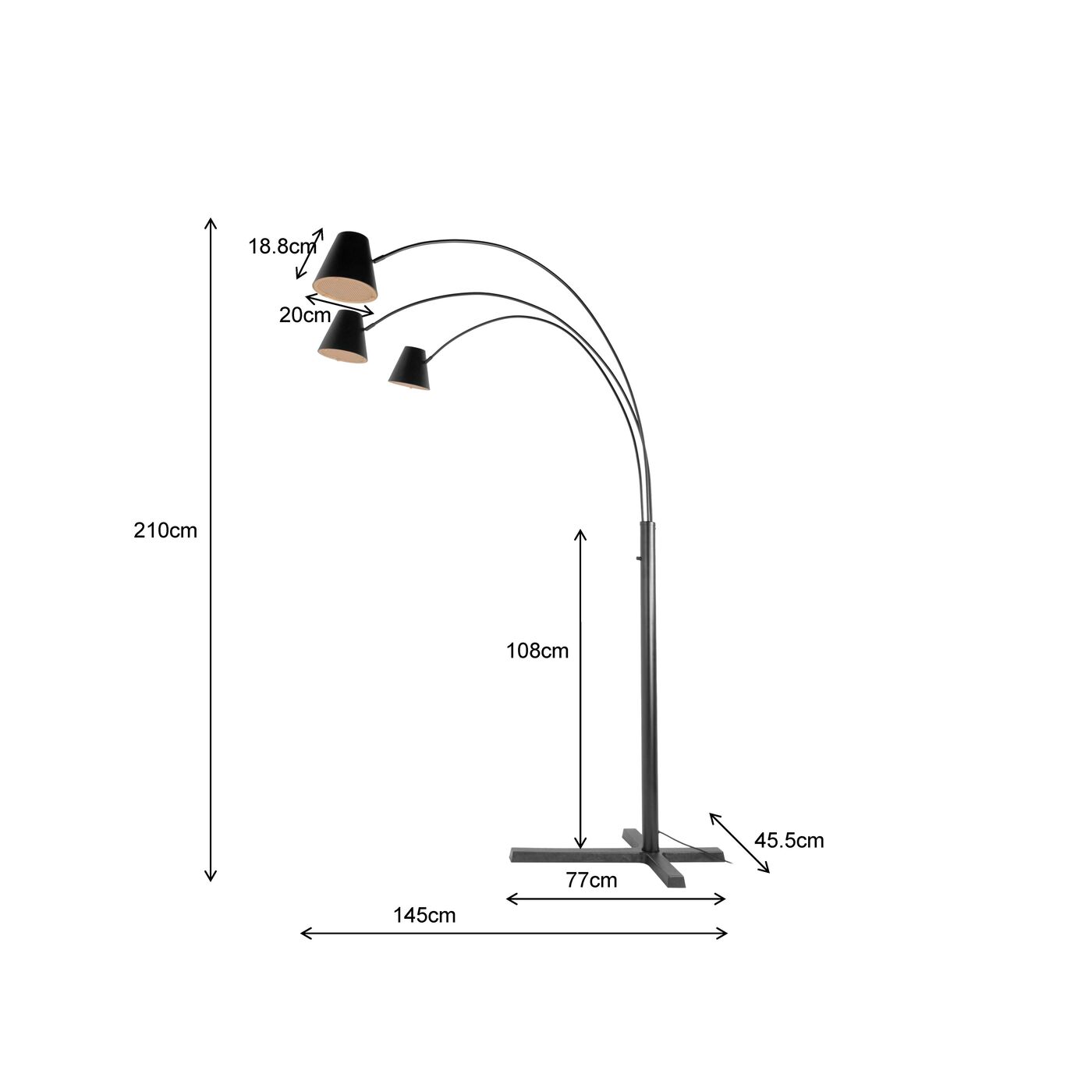 Светильник напольный Cappellino Black Matt KARE 57297