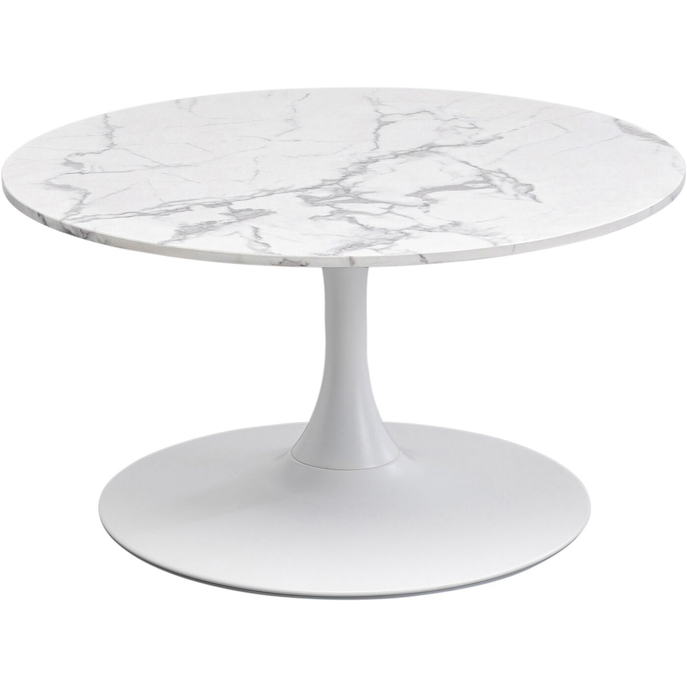 Стол кофейный Schickeria Marble White Ø80 см KARE 87763