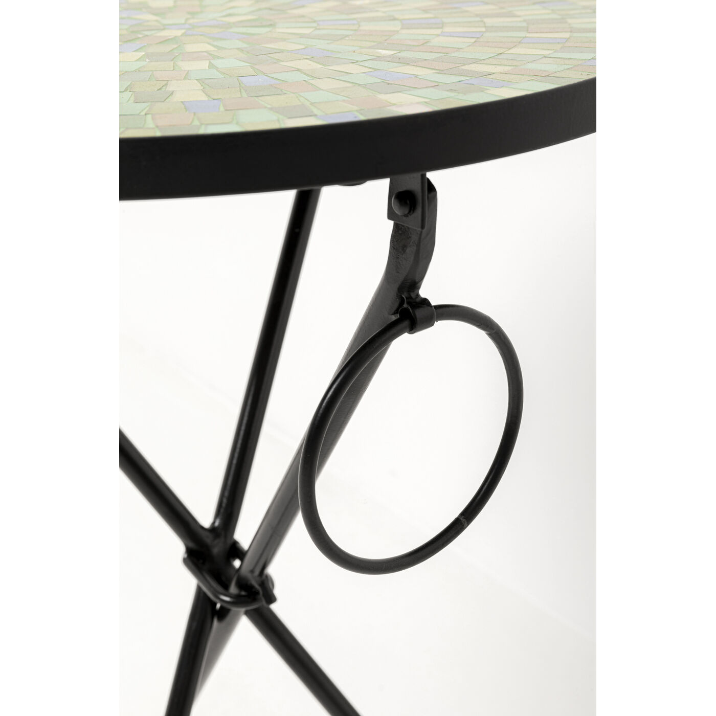 Приставной стол Clack Mosaic Green Blue Ø35cm KARE 70313