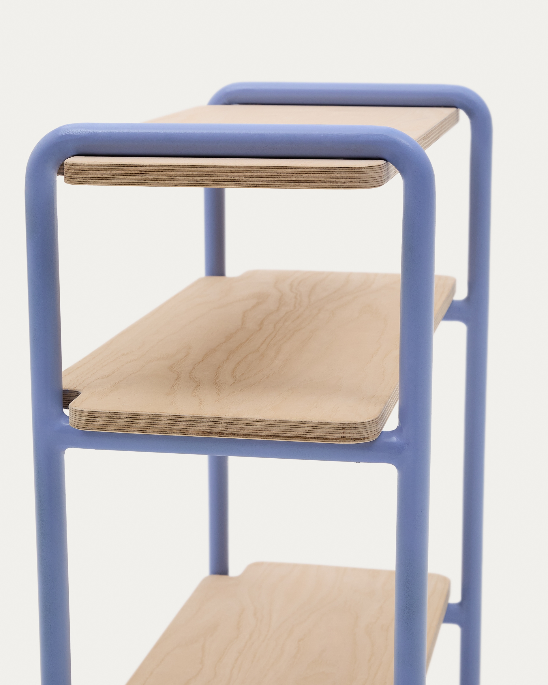 Стеллаж из ясеневого шпона цвета Tinn с синей металлической конструкцией, 70 x 60 La Forma (ex Julia Grup)