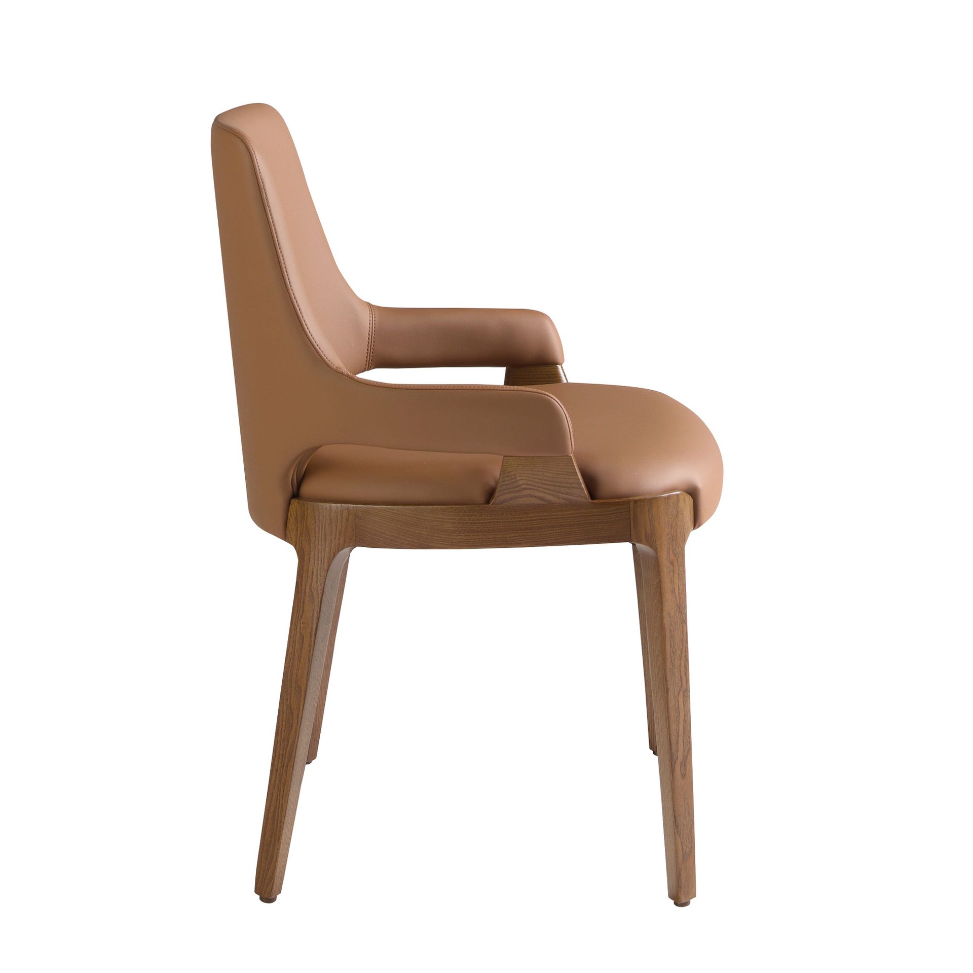 Стул 4136/CH20029 с обивкой из коричневой экокожи Angel Cerda