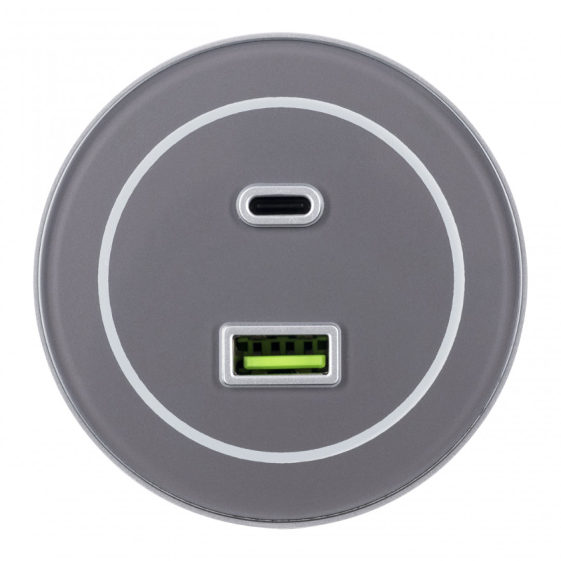 Трековая система розеток Arte Milano 399732TS/USB-Type-C Grey