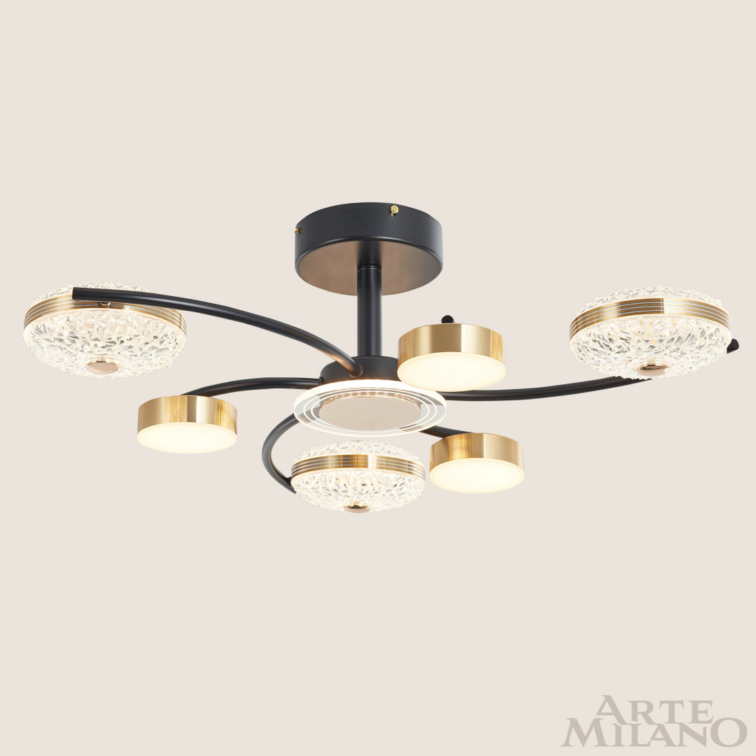 Люстра светодиодная 279169/3+3 BK/GD Arte Milano