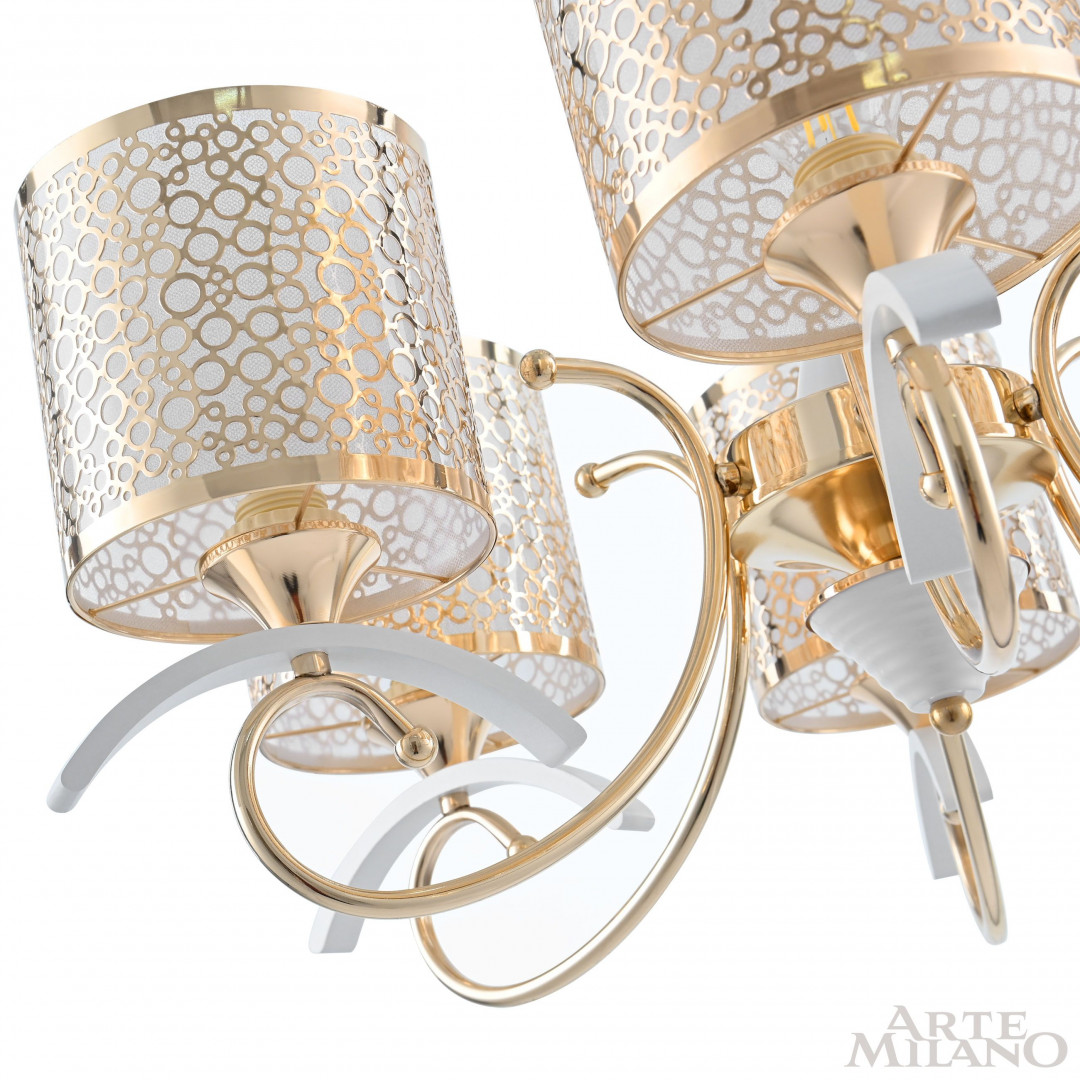 Люстра подвесная с плафонами 309787/8 Wh/Gd Arte Milano