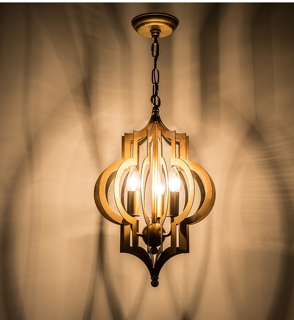 Люстра Scarlett Hollywood Regency Gold Leaf Pattern Pendant Chandelier D31 by ImperiumLoft