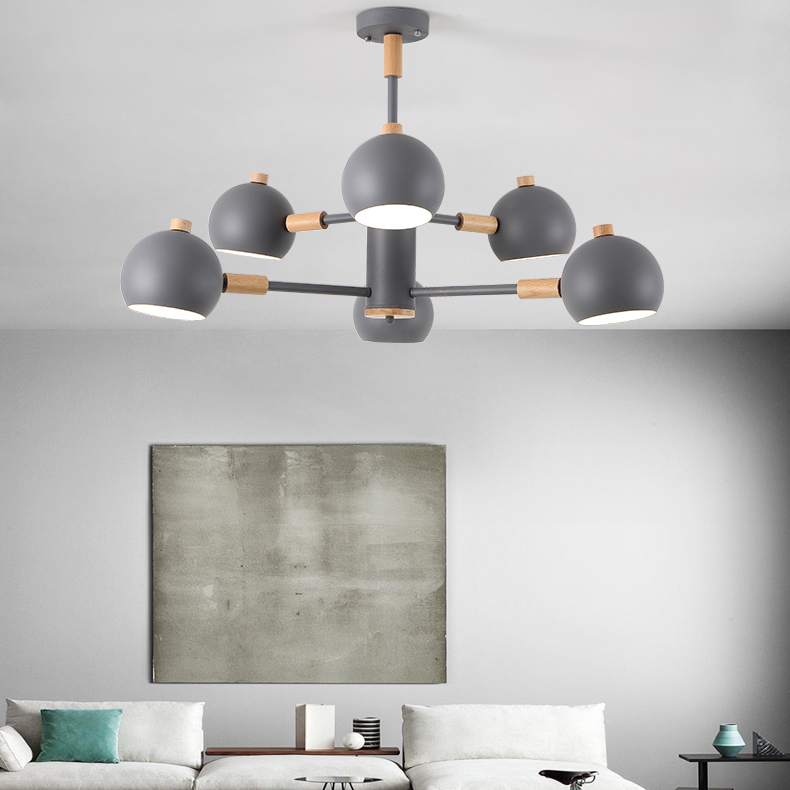 Люстра на штанге SVEN 6 lamps Green by ImperiumLoft
