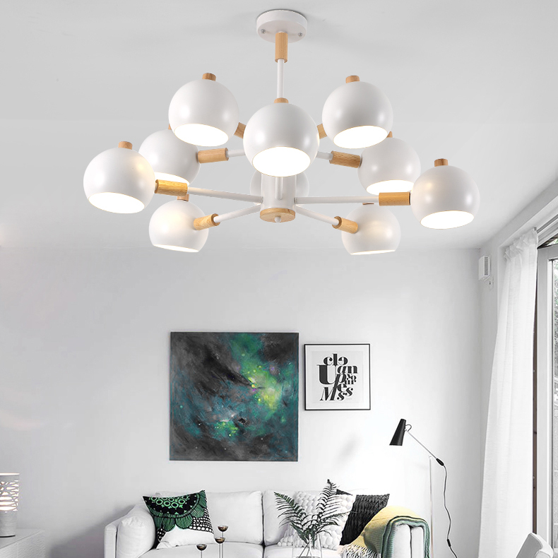 Люстра на штанге SVEN 6 lamps Green by ImperiumLoft