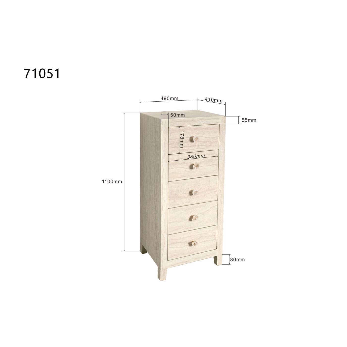 Комод Travertino 49x110cm KARE 71051