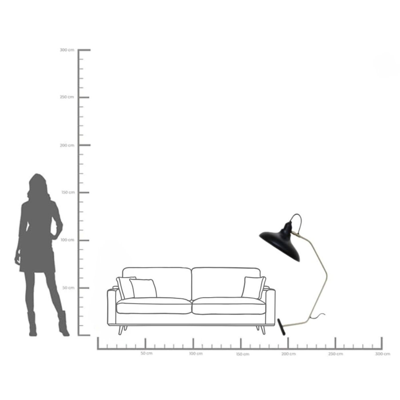 Светильник напольный Doro Black 130cm KARE 56475