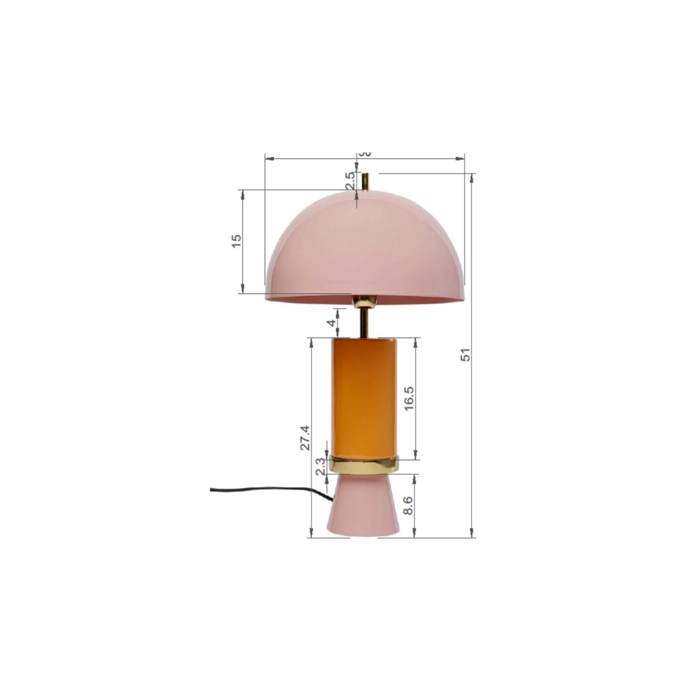 Светильник настольный Josy Pink 51 см KARE 56441