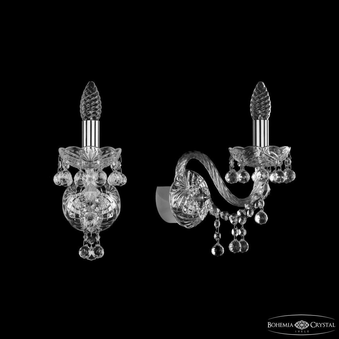 Бра хрустальные 1409B/1/160 Ni Bohemia Ivele Crystal