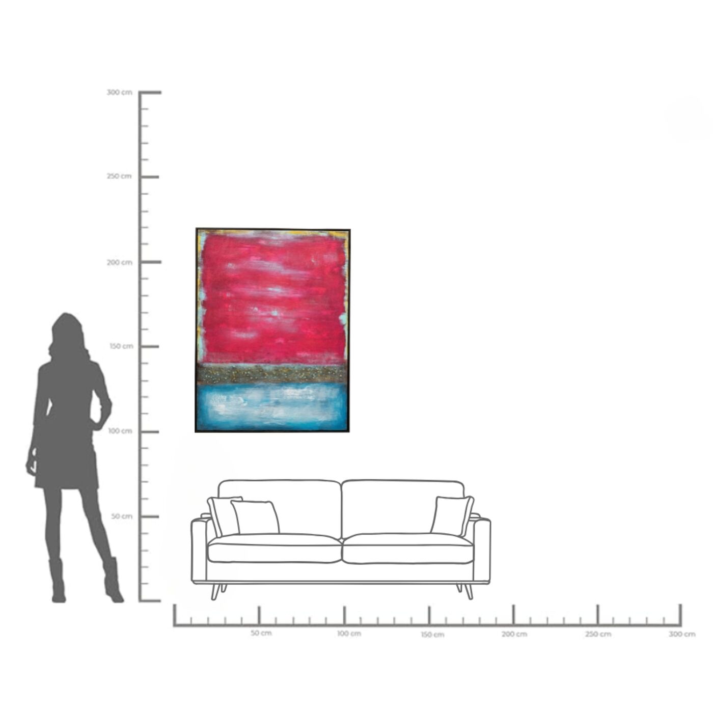 Картина на холсте Vista Red 90x120 см KARE 55802