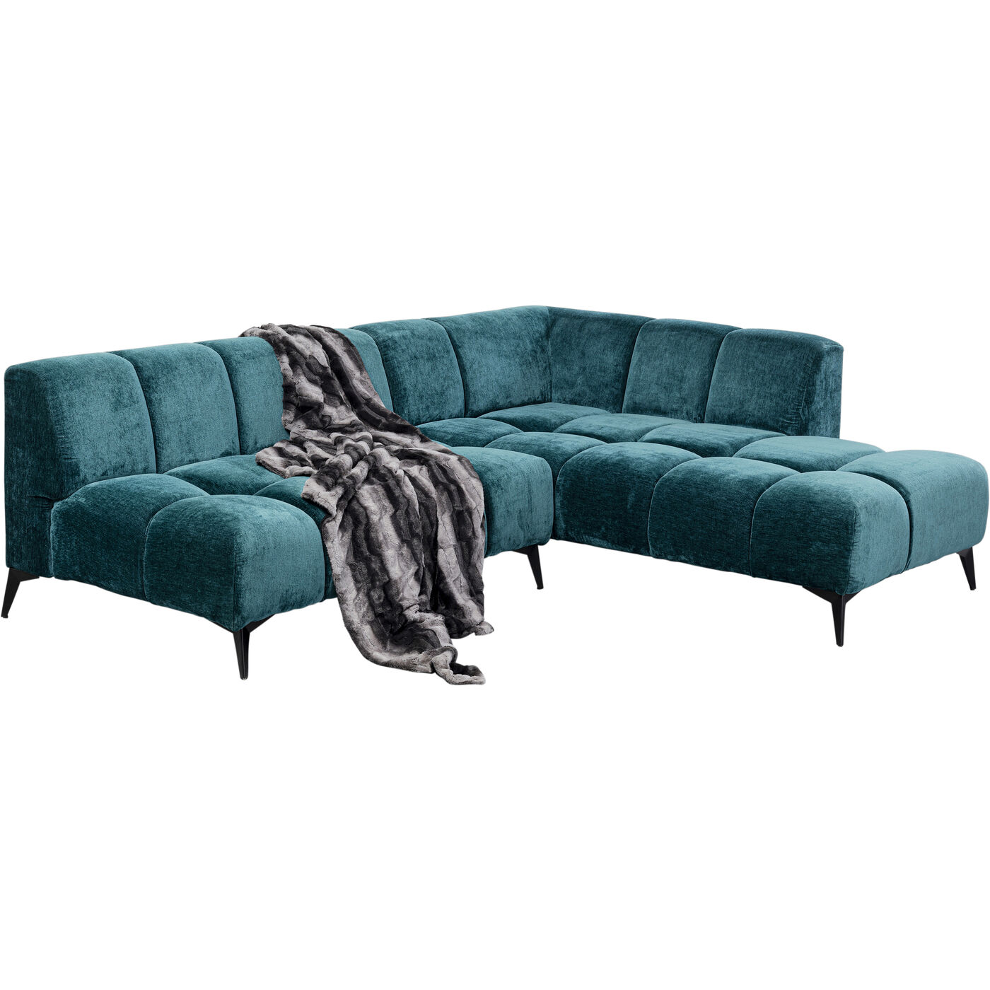 Диван правосторонний угловой Nia Glam Dark Green Right 250см KARE 87970