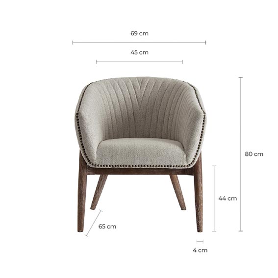 Кресло NEIVE серое Vical