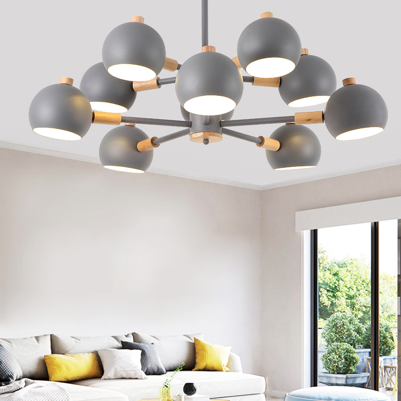 Люстра на штанге SVEN 6 lamps Green by ImperiumLoft