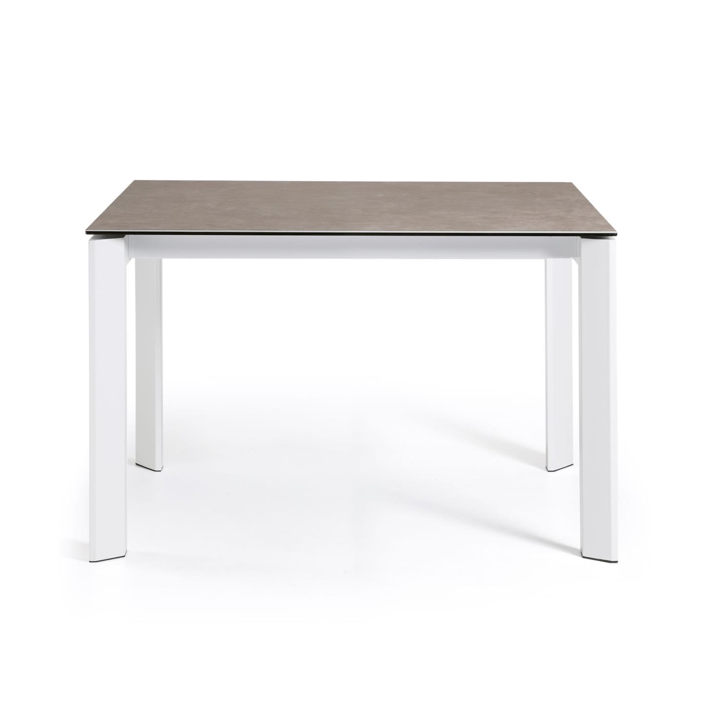 Стол Atta 120 (180) x80 белые ножки керамика Vulcano Ash La Forma (ex Julia Grup)