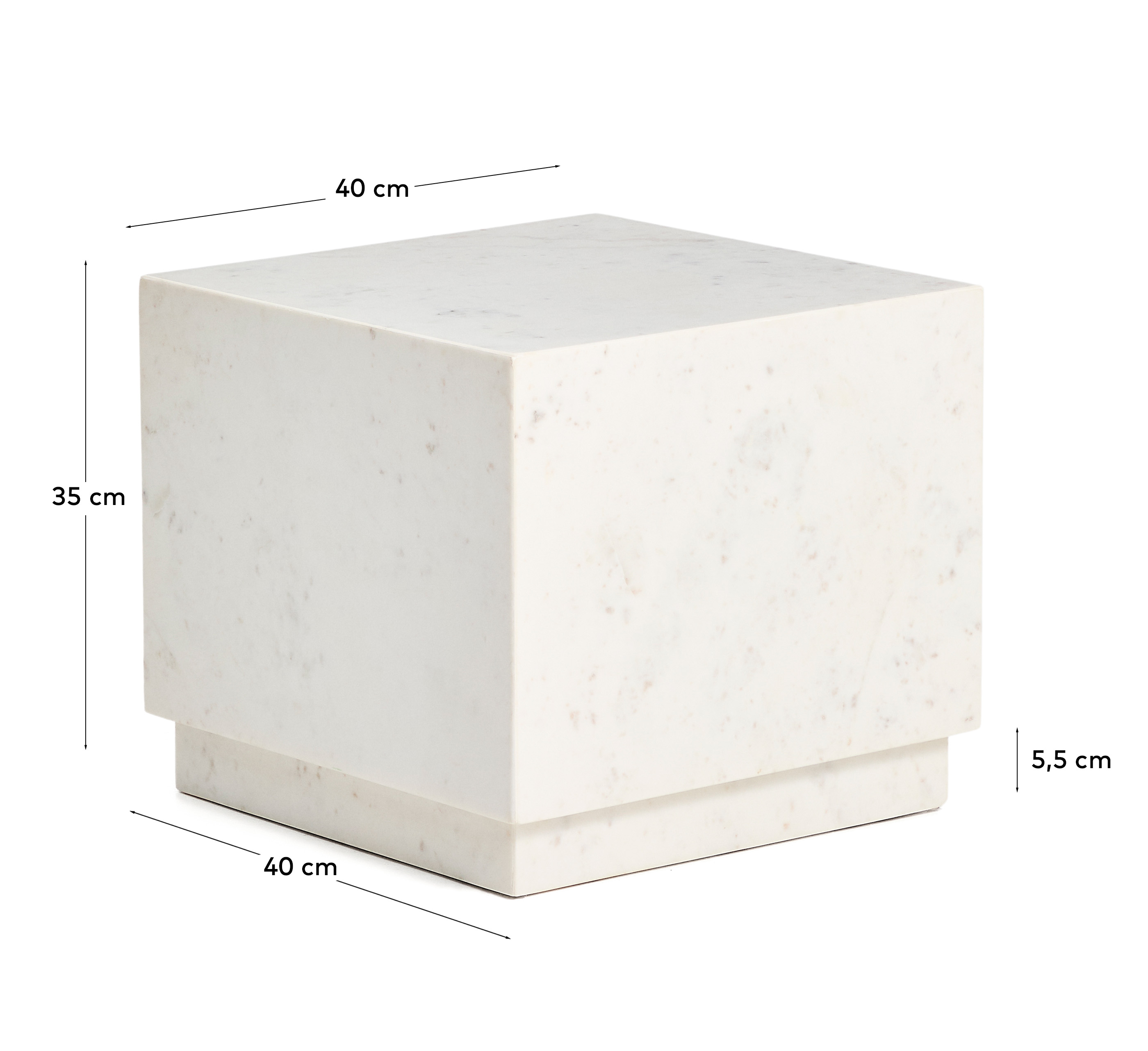 Приставной столик Sorein из белого мрамора 40 x 40 см La Forma 451191