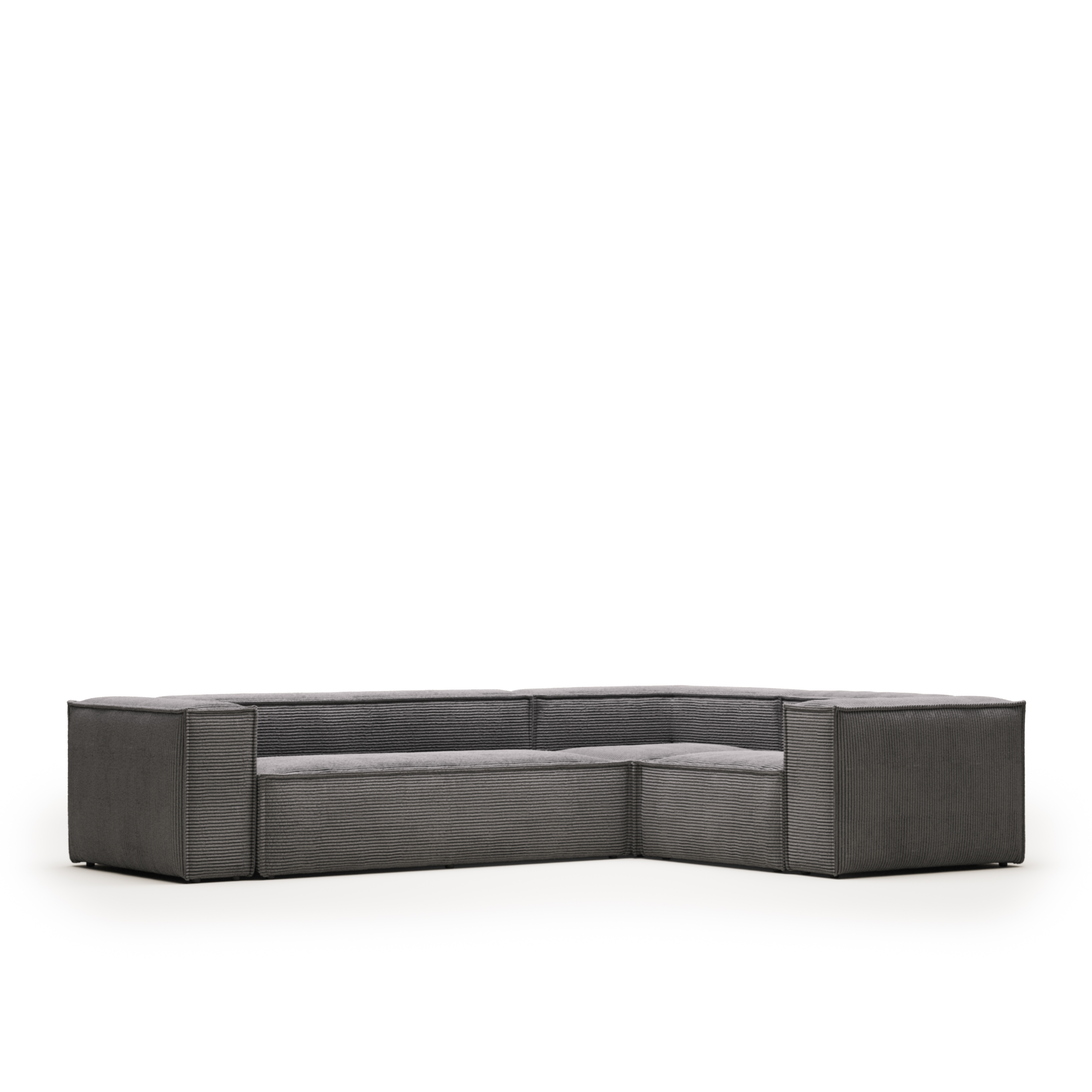 Угловой 4-х местный диван Blok серый вельвет 320 x 230 cm La Forma 92285