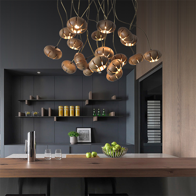 Дизайнерская люстра CAPSULES D30 Dark wood by ImperiumLoft