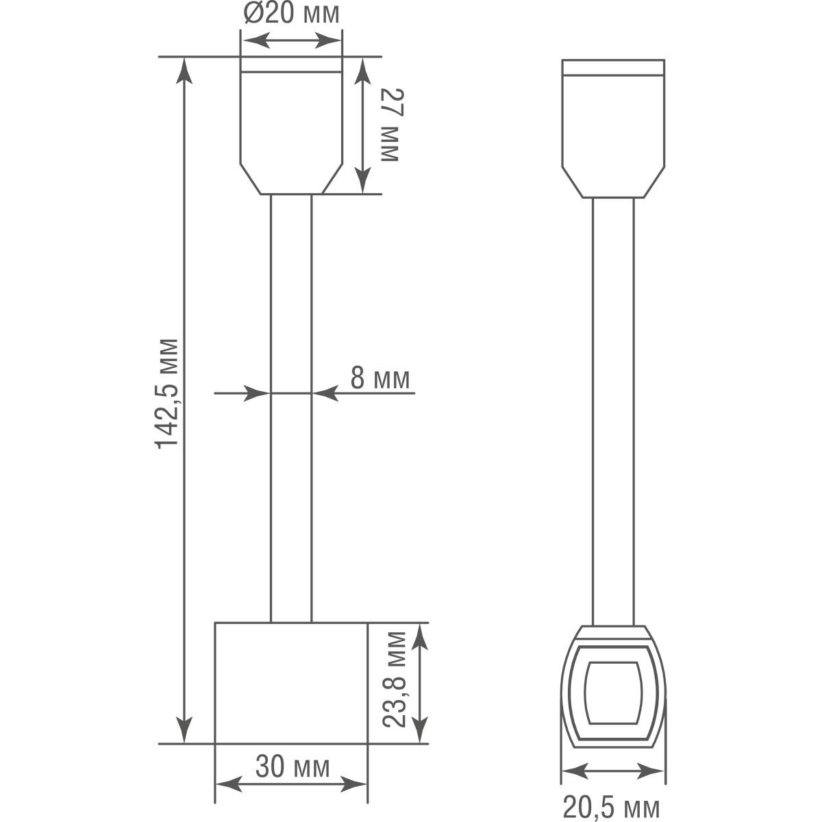 соединитель Donolux Connector 180 H135 B DL20224