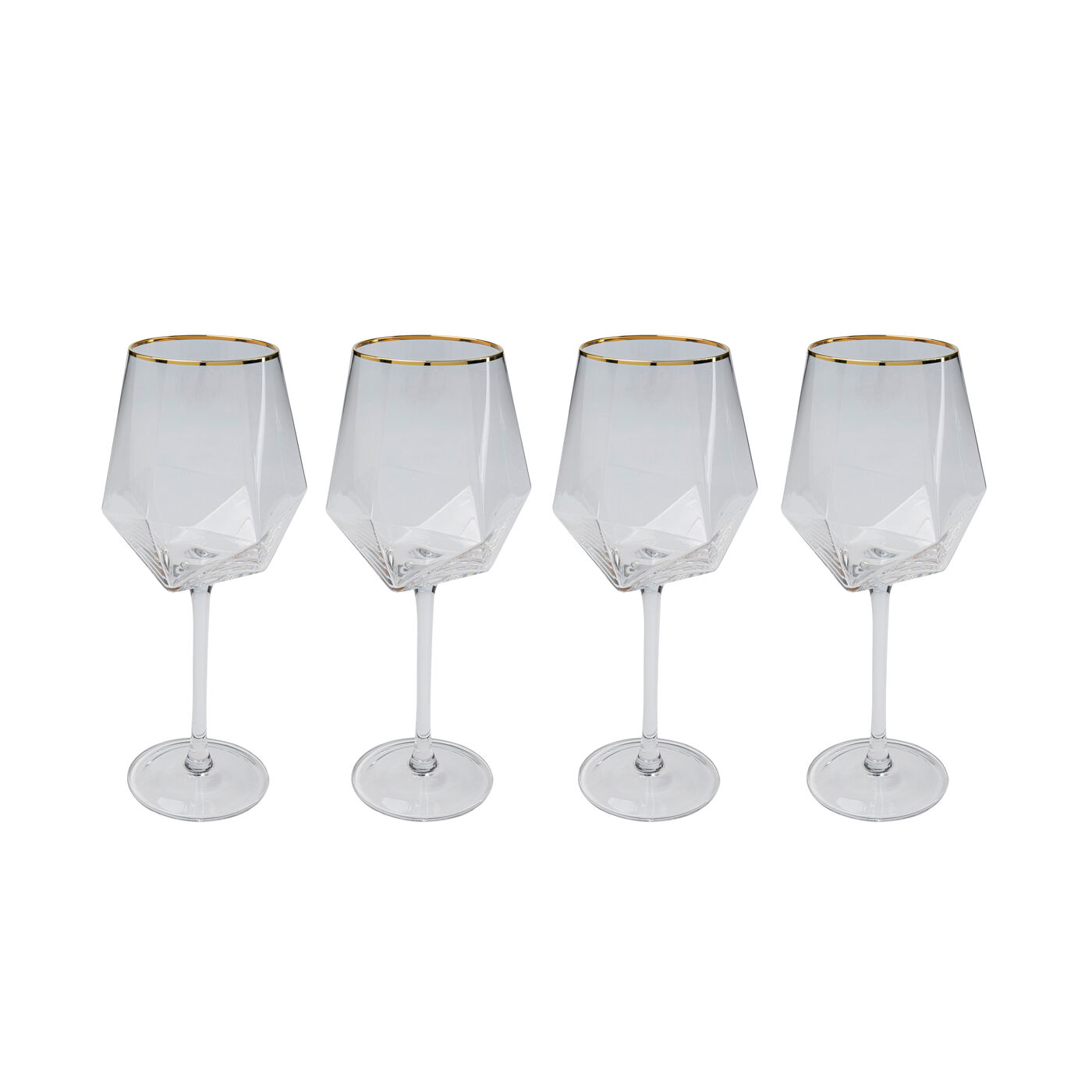Бокал для вина Diamond Gold Rim (4 шт) KARE 42213