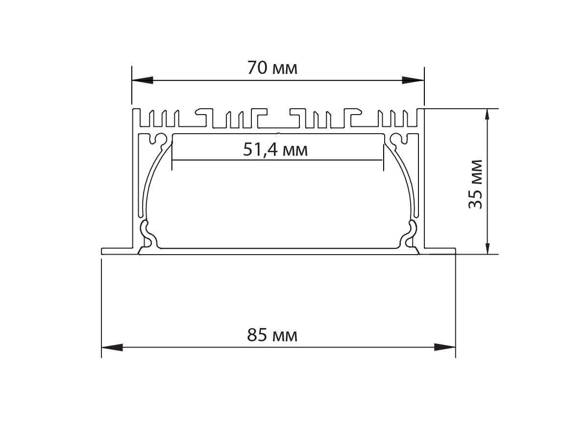 Врезной алюминиевый профиль Donolux DN18512RAL9005