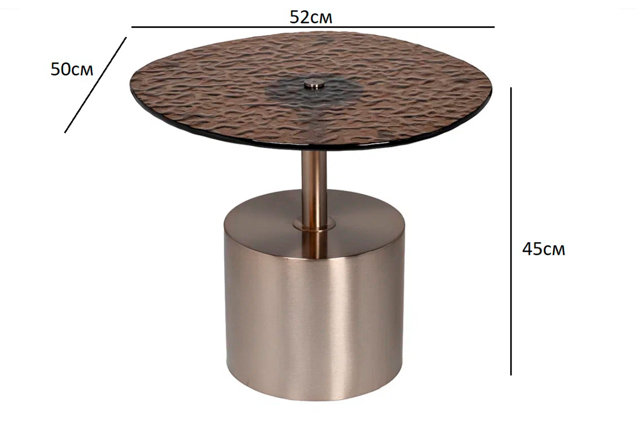 Столик журнальный с рельефным тонированным стеклом Garda Decor 57EL-10853