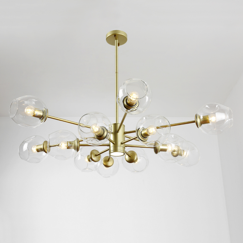 Люстра на штанге MARINE D104 10 lamps Gold/Blue by ImperiumLoft