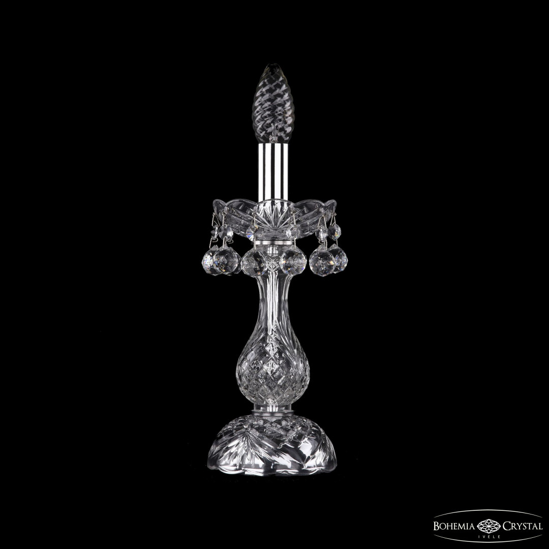 Настольная лампа хрустальная 1409L/1-27 Ni