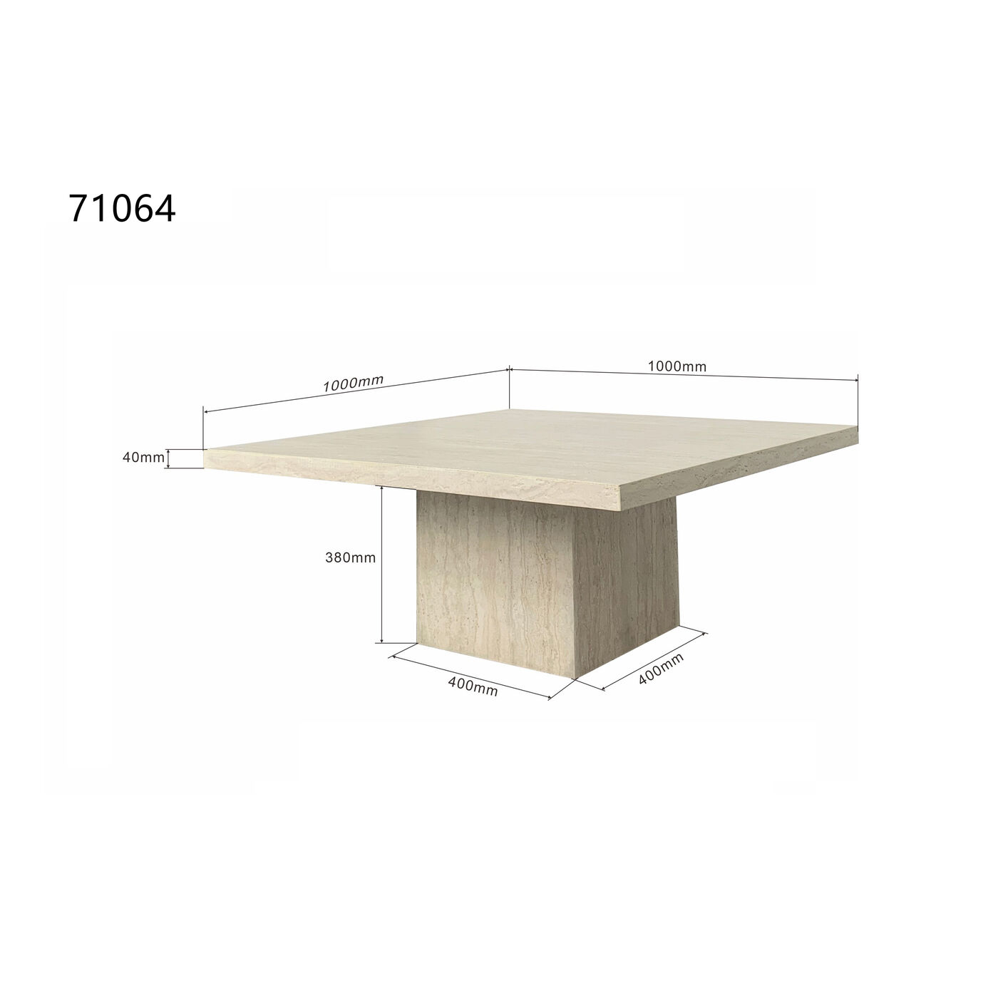 Стол кофейный Travertino 100x100cm KARE 71064