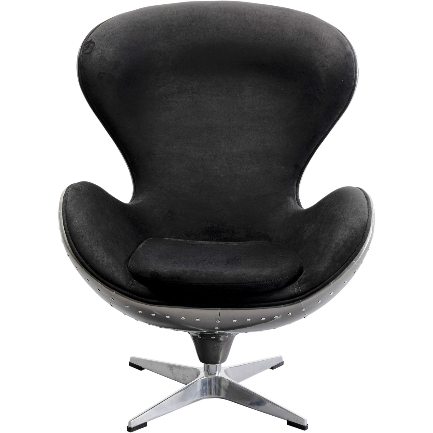 Кресло вращающееся Lounge Black Gun Metal KARE 87908