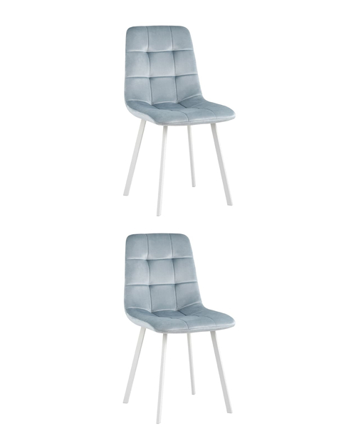 Стул Chilly велюр серо-голубой ножки белые 2 шт. Stool Group