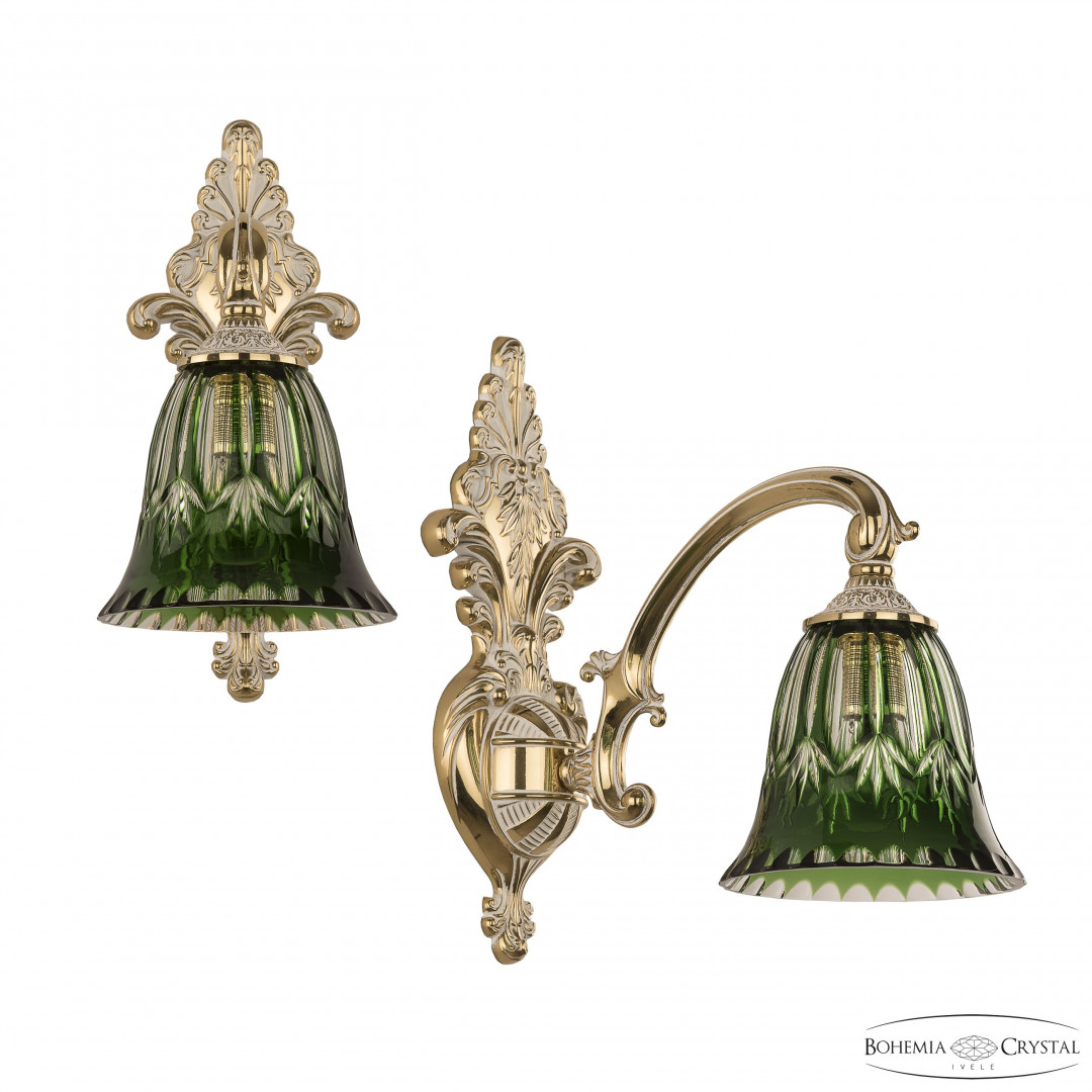 Бра бронзовые с хрусталём 7209B14/1/175 GW P2 D Clear-Green/H-1I