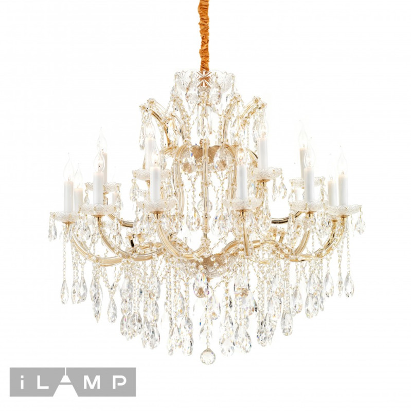 Подвесная люстра iLamp 6071-18 GD+CL