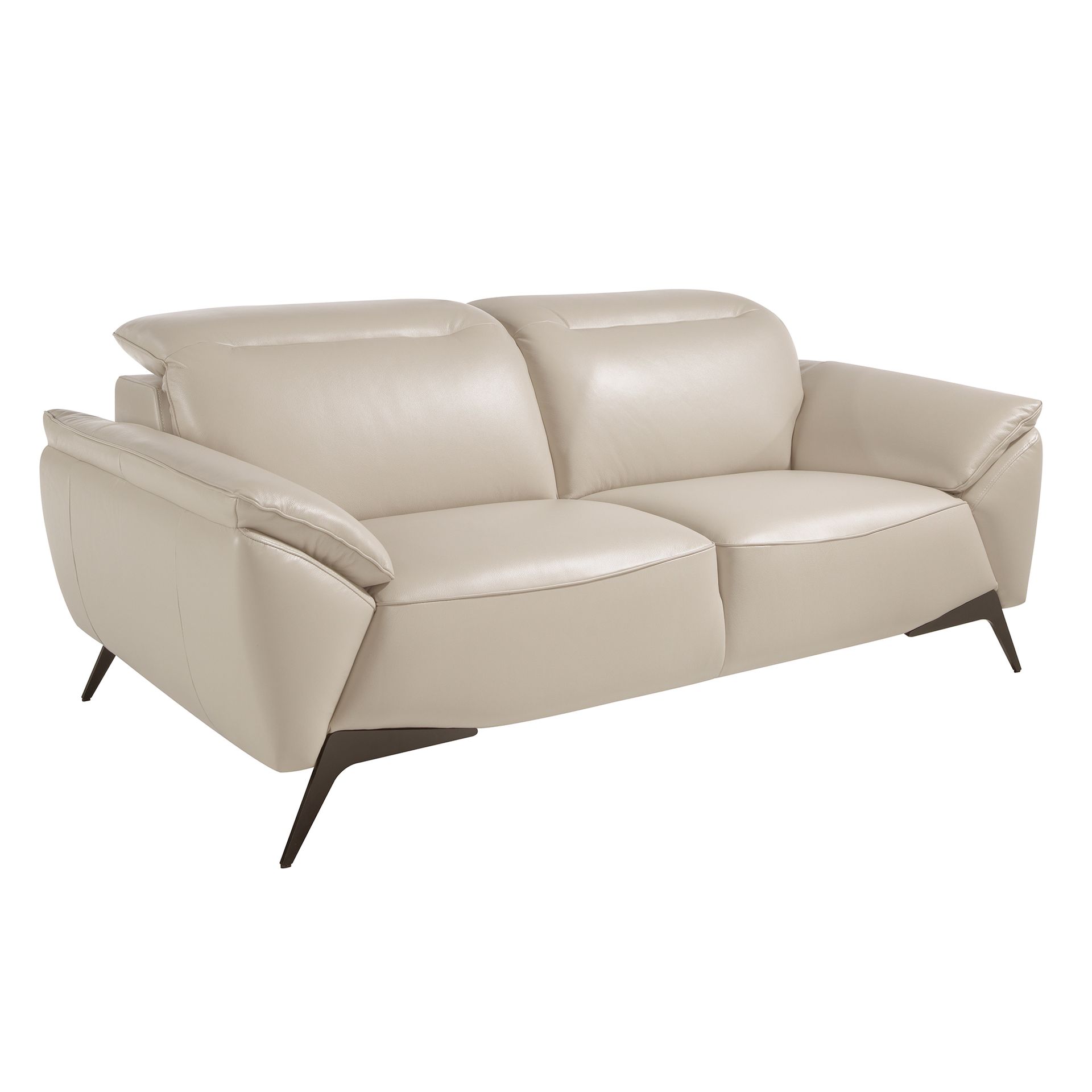 Диван 2-х местный 6131/KF072-2P-M5652 с обивкой из серо-бежевой кожи Angel Cerda