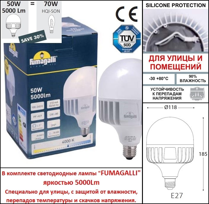 Садово-парковый светильник Fumagalli E35.205.000.WYH27