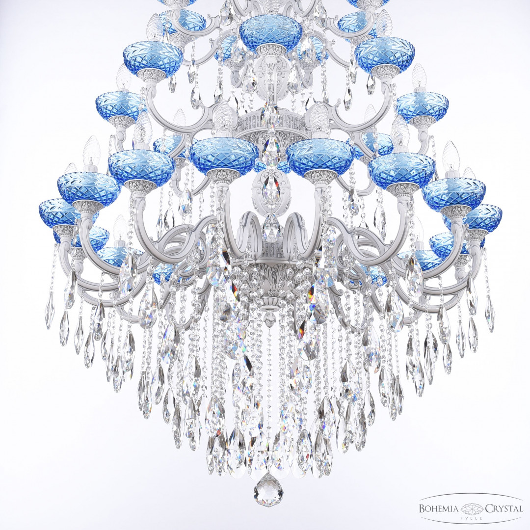 Люстра хрустальная AL78101/16+8+8/300/3d B WMN P Aquamarine/M-1F Bohemia Ivele Crystal