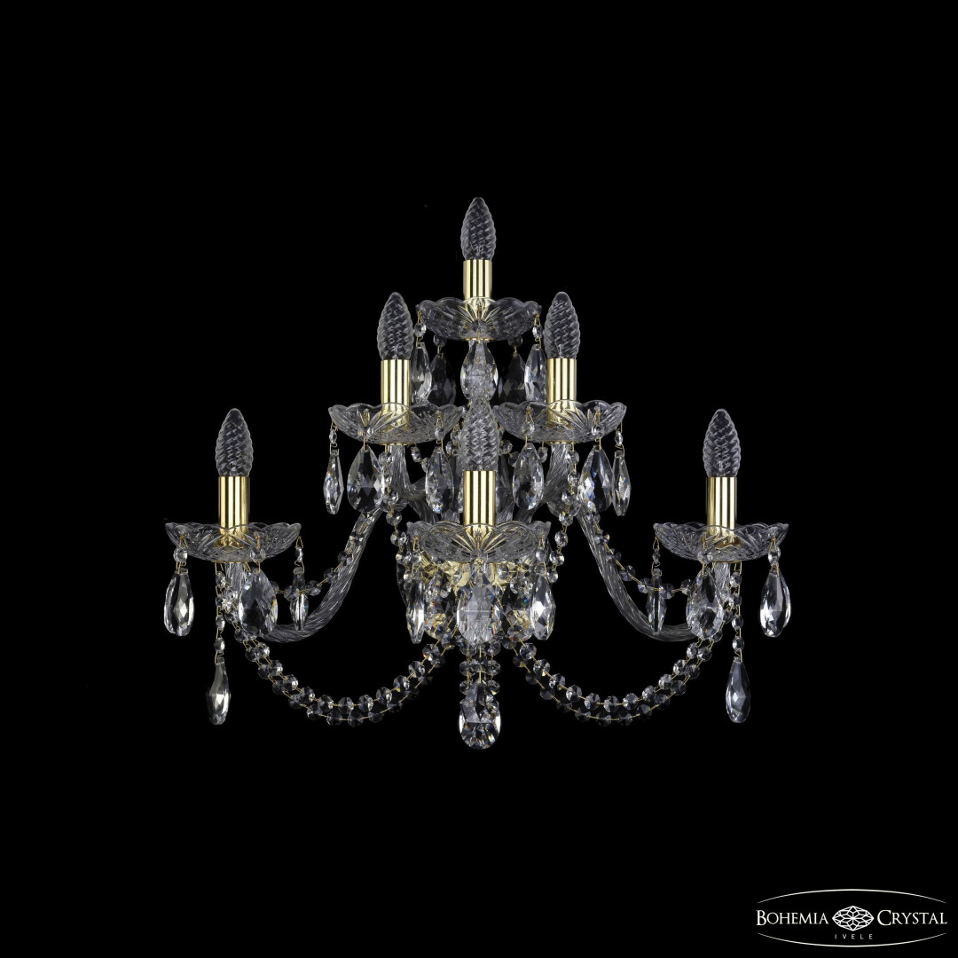 Бра хрустальные 1402B/3+2+1/240/XL G Bohemia Ivele Crystal