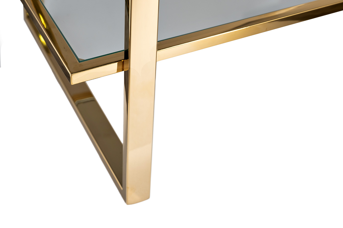 Стеллаж прозрачное стекло/золото Garda Decor 47ED-00401