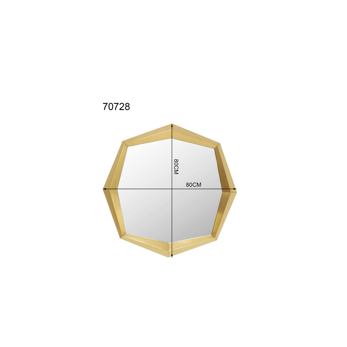 Зеркало настенное Octagon Gold 80x80cm KARE 70728