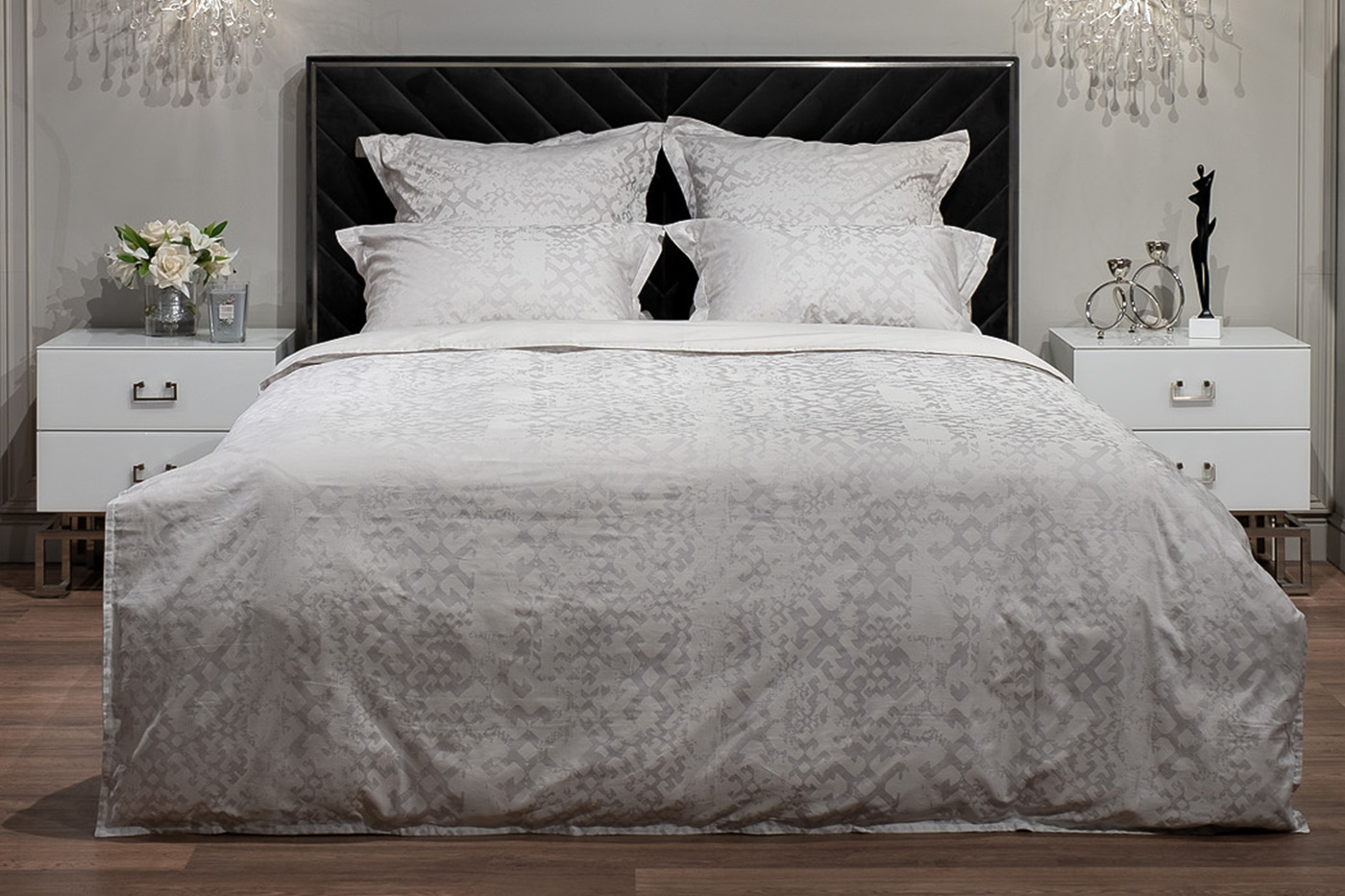 Комплект постельного белья Маттео бежевый с наволочками Garda Decor 130HB-00041