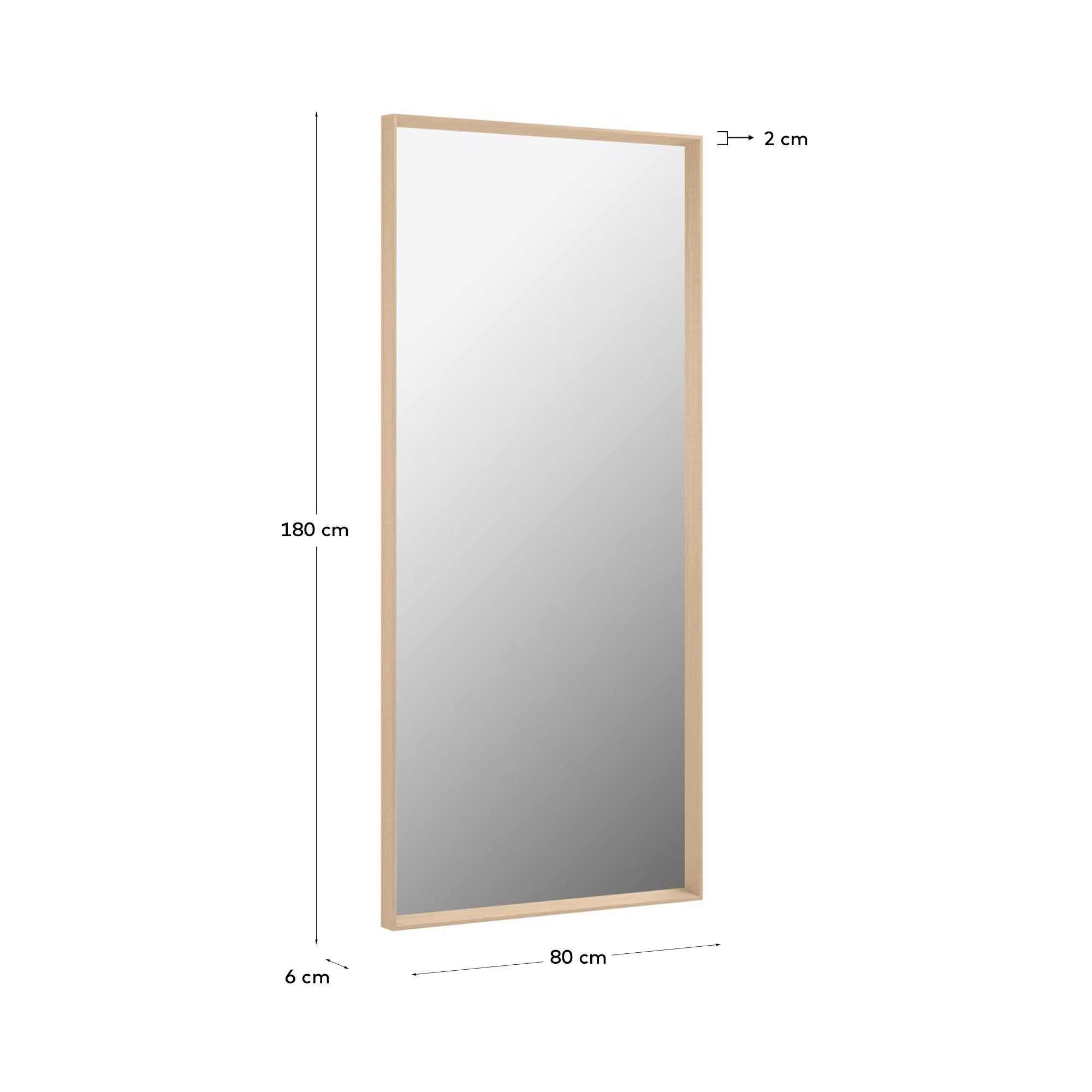 Зеркало Yvaine натуральная отделка 80 x 180 cm La Forma (ex Julia Grup)