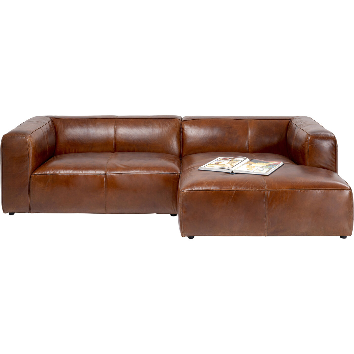 Диван угловой Cubetto Leather Brown 270 см KARE 86149