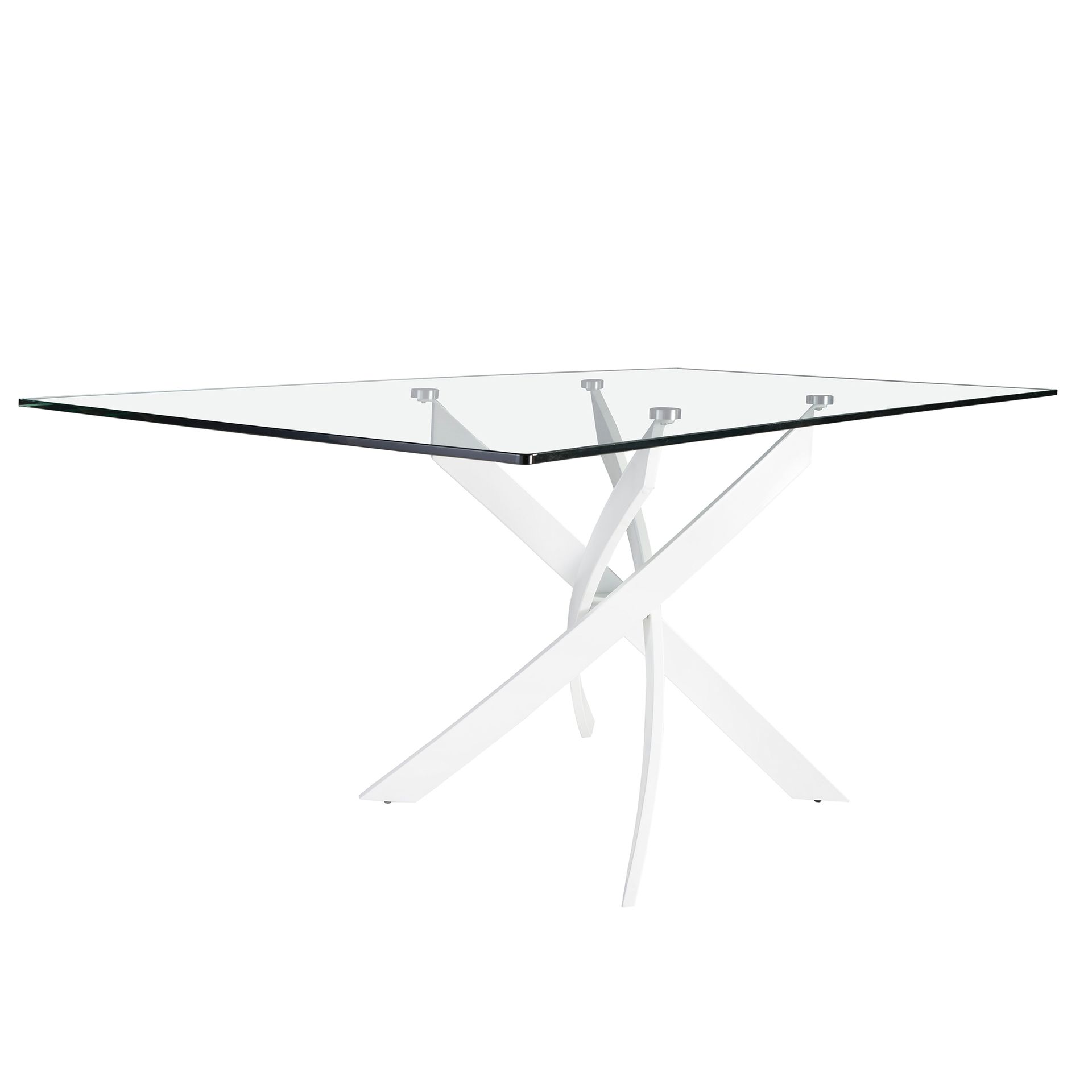 Прямоугольный обеденный стол 1138/F2133-BLANCO 150x95 стеклянный с белыми ножками Angel Cerda